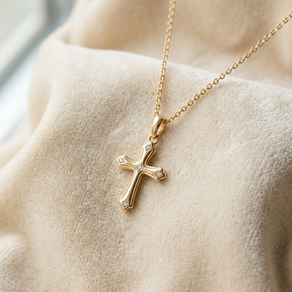 Gold Cross Pendant Necklace